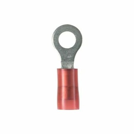 Panduit Ring Terminal, #4 Stud Size, 18 AWG, 1,000 V, Nylon Insulated, Red, 100 PK PN18-4R-C